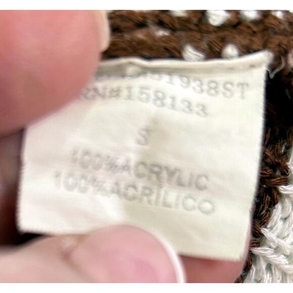 Pink Clover Spice Brown White Striped Cardigan with Pockets - Picture 8 of 8